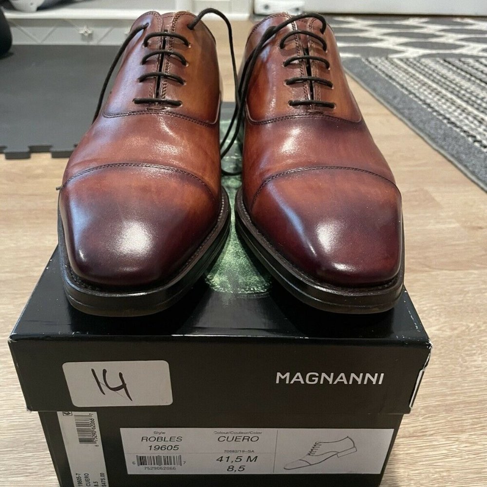 Magnanni Robles Cuero Cognac Lace Up Men's Size 8.5 US (41.5 EURO)